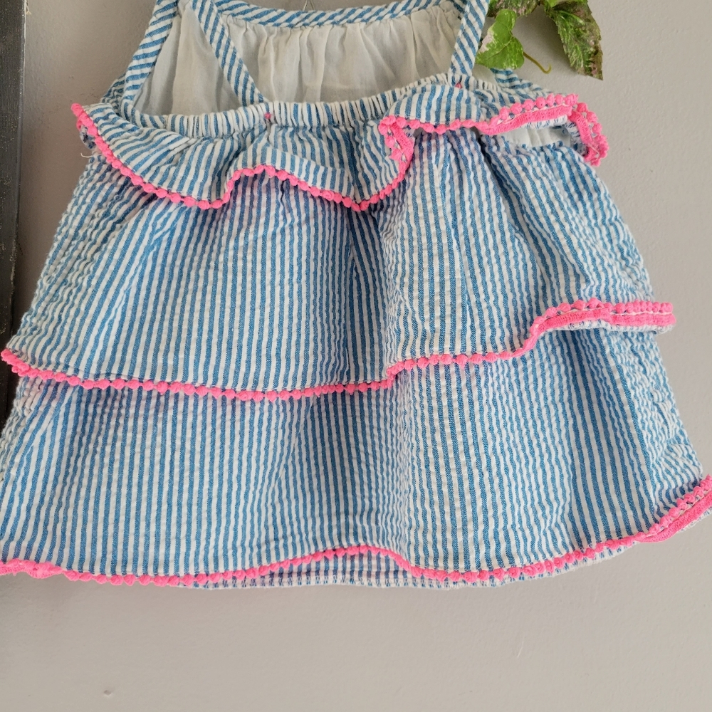 Baby Boden‎ Girl's Stripe Tiered Pom Trim Top 18-24 Months - Picture 6 of 8